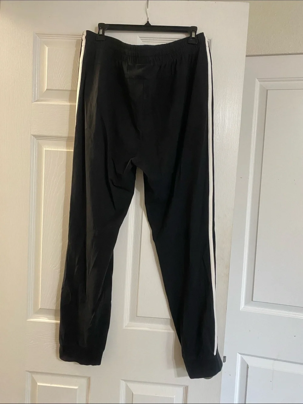 adidas Black Jogger Sweatpants with White Triple Stripes